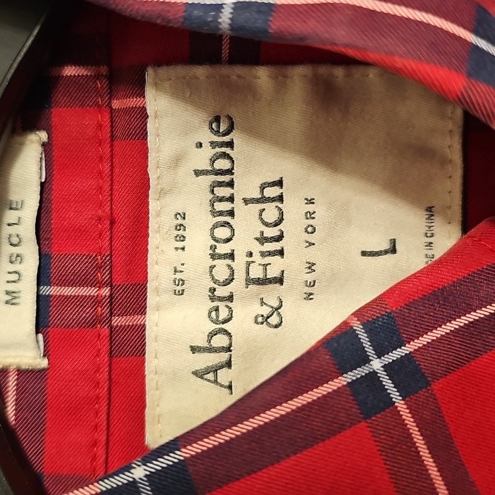 Abercrombie & Fitch Button Down Shirt Mens Multicolor Plaid Cotton Long Sleeve